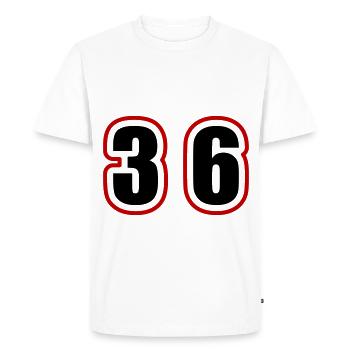 36 Number College - Men's Premium Organic T-Shirt - white - Front - Nico (187cm)