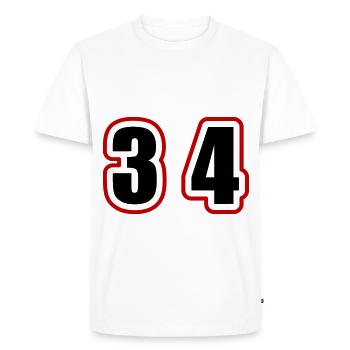 34 Number College - Men's Premium Organic T-Shirt - white - Front - Nico (187cm)