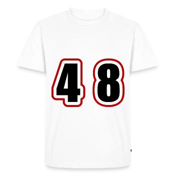 48 Number College - Men's Premium Organic T-Shirt - white - Front - Nico (187cm)