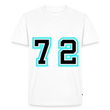 72 Symbole numérique - T-shirt Premium bio Homme - blanc - Devant - Nico (187cm)