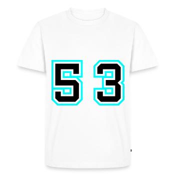 53 Number Symbol - Men's Premium Organic T-Shirt - white - Front - Nico (187cm)