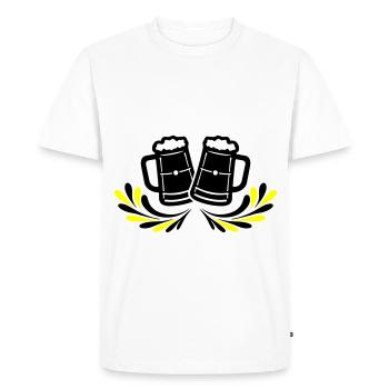 Chope de bière symbole de bière - T-shirt Premium bio Homme - blanc - Devant - Nico (187cm)