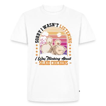 Silk Chicken Gift Silke Chicken - Men's Premium Organic T-Shirt - white - Front - Nico (187cm)