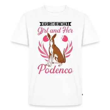 Podenco Girl Lévrier espagnol Ibizan Hound - T-shirt Premium bio Homme - blanc - Devant - Nico (187cm)