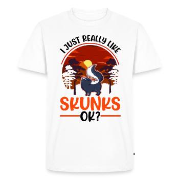 J’aime vraiment la mouffette de Skunk - T-shirt Premium bio Homme - blanc - Devant - Nico (187cm)