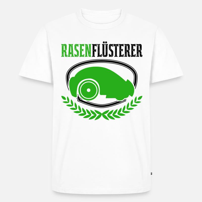 Rasenflüsterer Rasenmähroboter Mähroboter - Männer Premium Bio T-Shirt - Weiß