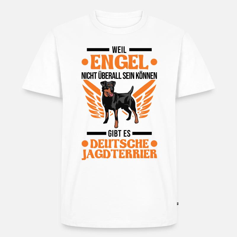 Deutscher Jagdterrier Engel - Männer Premium Bio T-Shirt - Weiß