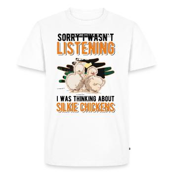 Silk Chicken Gift Silke Chicken - Men's Premium Organic T-Shirt - white - Front - Nico (187cm)