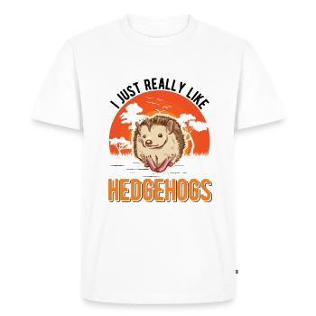J’aime vraiment Hedgehogs Hedgehogs Hedgehog - T-shirt Premium bio Homme - blanc - Devant - Nico (187cm)