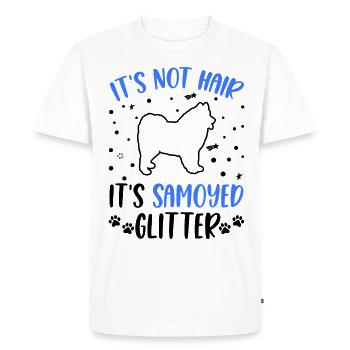 It's not Hair It's Samoyed Glitter Samojede - Men's Premium Organic T-Shirt - white - Front - Nico (187cm)