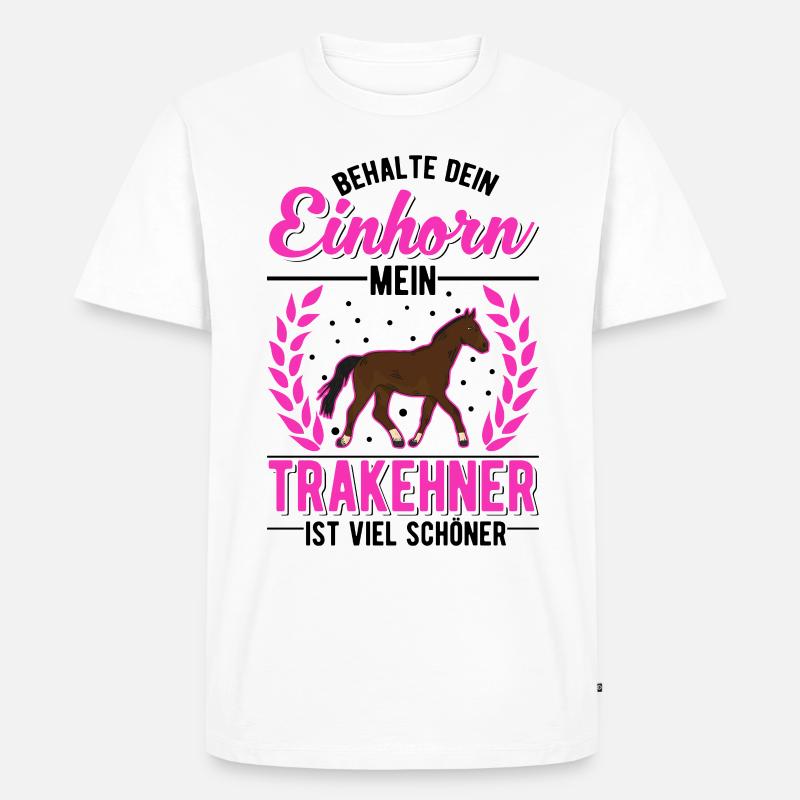 Trakehner Einhorn Trakehner Geschenk - Männer Premium Bio T-Shirt - Weiß