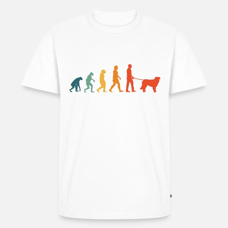 Kuvasz Evolution Retro - Männer Premium Bio T-Shirt - Weiß