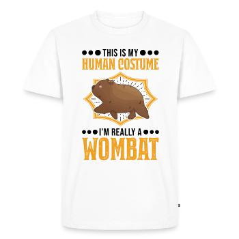 C’est mon costume humain, je suis vraiment un Wombat - T-shirt Premium bio Homme - blanc - Devant - Nico (187cm)