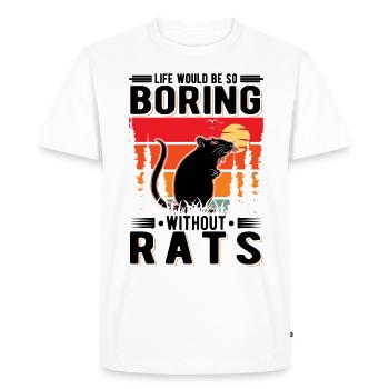 Rat Gift House Rat - Men's Premium Organic T-Shirt - white - Front - Nico (187cm)