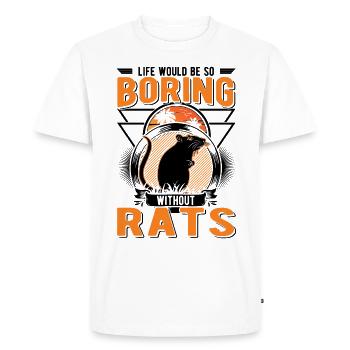 Rat Gift House Rat - Men's Premium Organic T-Shirt - white - Front - Nico (187cm)