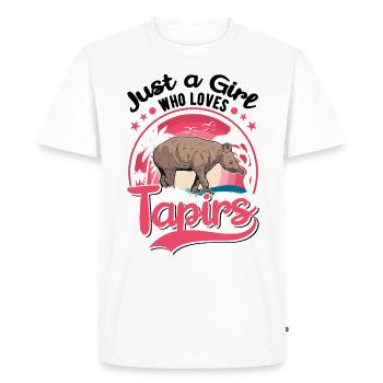 Just a Girl Who loves Tapirs - Men's Premium Organic T-Shirt - white - Front - Nico (187cm)
