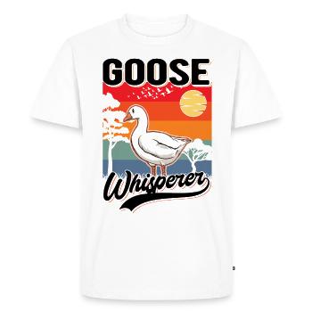 Gänseflüsterer Goose Whisperer Gans - Men's Premium Organic T-Shirt - white - Front - Nico (187cm)