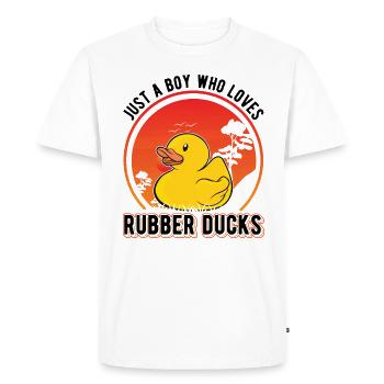 Canard en caoutchouc Jeune Canard grinçant Canard de bain - T-shirt Premium bio Homme - blanc - Devant - Nico (187cm)