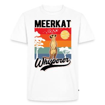 Erdmännchen Flüsterer Meerkat Whisperer - T-shirt Premium bio Homme - blanc - Devant - Nico (187cm)