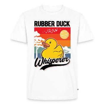Gummienten Flüsterer Rubber Duck Whisperer - T-shirt Premium bio Homme - blanc - Devant - Nico (187cm)