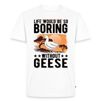 Geese Gift Goose Breeder Goose - Men's Premium Organic T-Shirt - white - Front - Nico (187cm)
