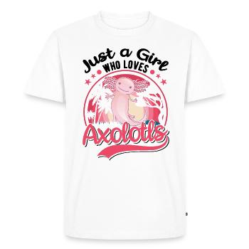 Juste une fille qui aime Axolotls Tail Lurch - T-shirt Premium bio Homme - blanc - Devant - Nico (187cm)