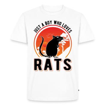 Rat Young Domestic Rat Gift - Men's Premium Organic T-Shirt - white - Front - Nico (187cm)
