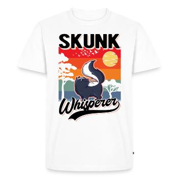 Stinktier Flüsterer Skunk Whisperer - T-shirt Premium bio Homme - blanc - Devant - Nico (187cm)