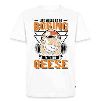 Geese Gift Goose Breeder Goose - Men's Premium Organic T-Shirt - white - Front - Nico (187cm)