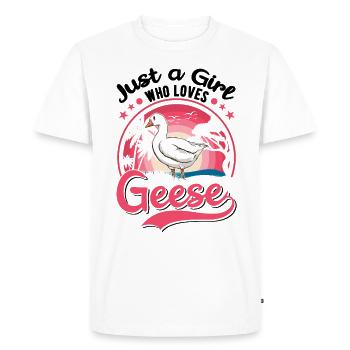 Geese Girl Goose Breeder Goose - Men's Premium Organic T-Shirt - white - Front - Nico (187cm)