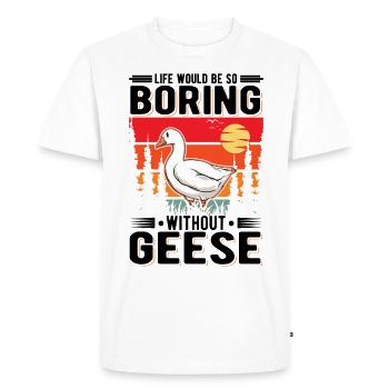 Geese Gift Goose Breeder Goose - Men's Premium Organic T-Shirt - white - Front - Nico (187cm)