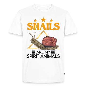 d’escargot Animal Vignoble Escargots - T-shirt Premium bio Homme - blanc - Devant - Nico (187cm)