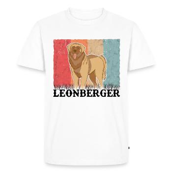 Leonberger Rétro - T-shirt Premium bio Homme - blanc - Devant - Nico (187cm)