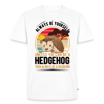 Hedgehog Gift Hedgehog - Men's Premium Organic T-Shirt - white - Front - Nico (187cm)