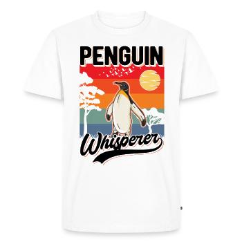 Pinguin Flüsterer Penguin Whisperer - Men's Premium Organic T-Shirt - white - Front - Nico (187cm)