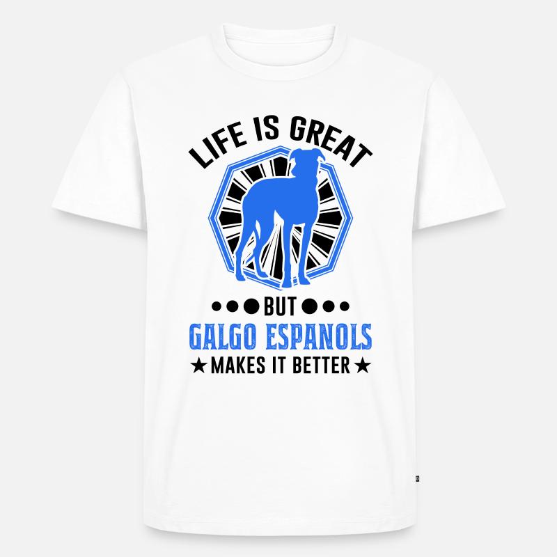Galgo Espanol Geschenk Spanischer Windhund - Männer Premium Bio T-Shirt - Weiß