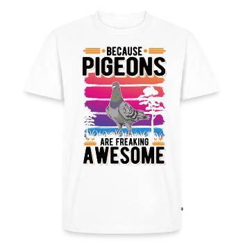 Parce que les pigeons flippent génial Taube - T-shirt Premium bio Homme - blanc - Devant - Nico (187cm)