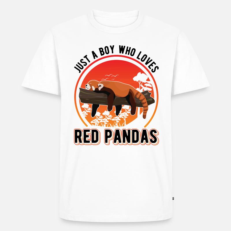 Roter Panda Junge Red Panda - Männer Premium Bio T-Shirt - Weiß