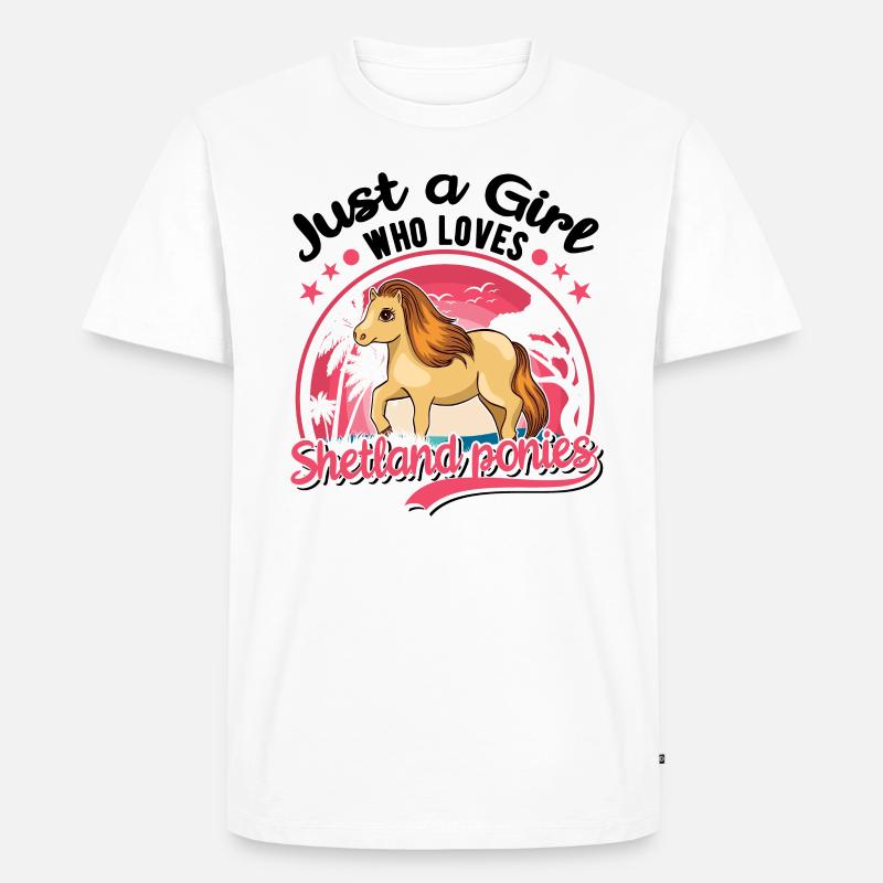 Shetlandpony Mädchen Shetland-Pony Shetty - Männer Premium Bio T-Shirt - Weiß