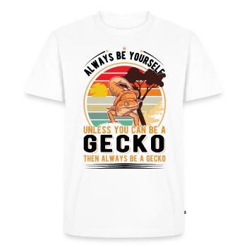 Soyez toujours vous-même À moins que vous ne puissiez être un Gecko - T-shirt Premium bio Homme - blanc - Devant - Nico (187cm)