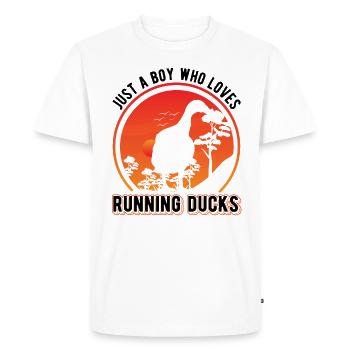 Indian Running Young Bottle Duck - Men's Premium Organic T-Shirt - white - Front - Nico (187cm)