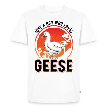 Geese Young goose breeder goose - Men's Premium Organic T-Shirt - white - Front - Nico (187cm)