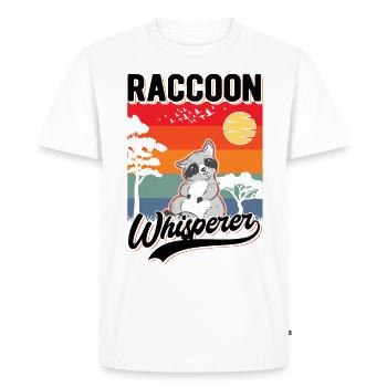 Waschbär Flüsterer Raccoon Whisperer - T-shirt Premium bio Homme - blanc - Devant - Nico (187cm)