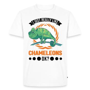Chameleon Cadeau Caméléon - T-shirt Premium bio Homme - blanc - Devant - Nico (187cm)