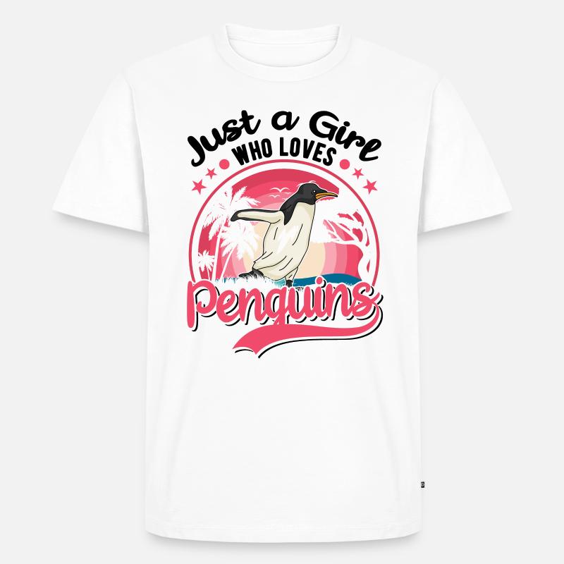 Pinguin Mädchen Penguin - Männer Premium Bio T-Shirt - Weiß
