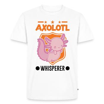 Axolotl Flüsterer Axolotl Whisperer - T-shirt Premium bio Homme - blanc - Devant - Nico (187cm)