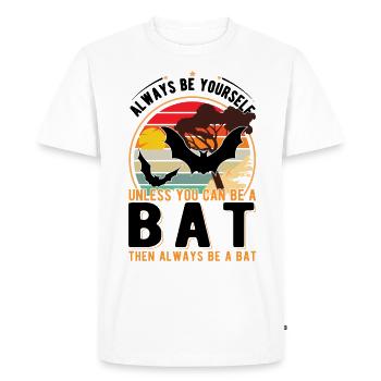 Chauve-souris amoureuse de la frange chauve-souris - T-shirt Premium bio Homme - blanc - Devant - Nico (187cm)