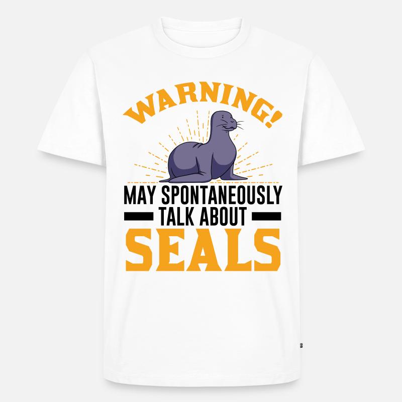 Robbe Geschenk Seal Seelöwe - Männer Premium Bio T-Shirt - Weiß