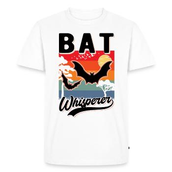 Chauve-souris Chuchoteur Chauve-souris frangée - T-shirt Premium bio Homme - blanc - Devant - Nico (187cm)