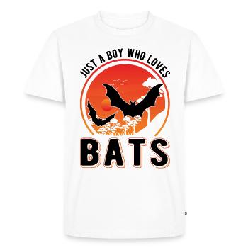 Juste un garçon qui aime Bats Bats - T-shirt Premium bio Homme - blanc - Devant - Nico (187cm)